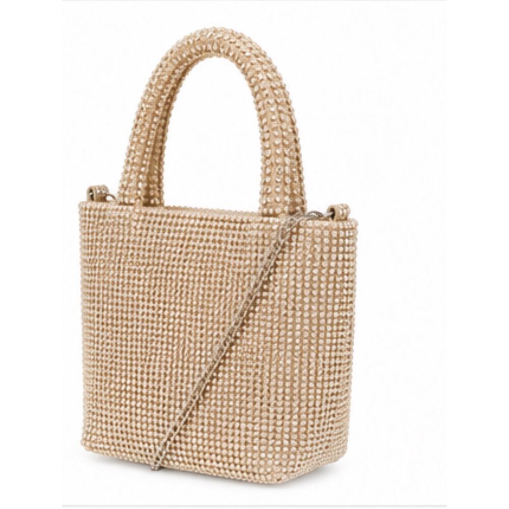 essica McClintock NWT Honey AB Rhinestone Evening Mini Tote Bag - Picture 6 of 9